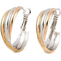 Boucles d'oreilles triples en acier inoxydable 202 avec broches en acier inoxydable 304 — Boucles d'oreilles créoles