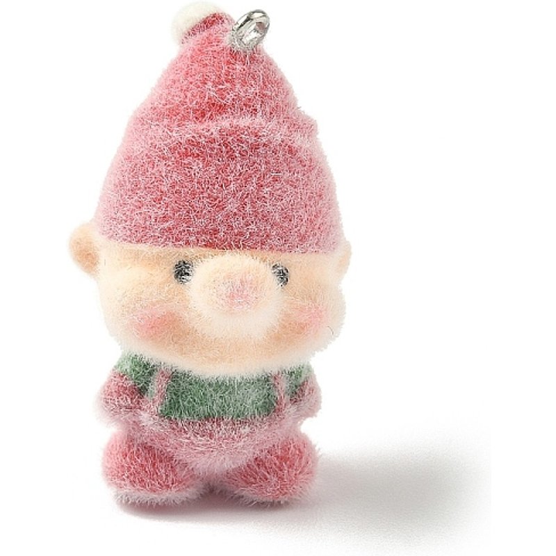 Pendentifs Opaque en Résine Flocky Noël avec Boucle de Santa Claus — Breloques et pendentifs