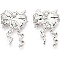 Rack Plating Alloy Bowknot Pendant, Cadmium, Nickel, Lead Free