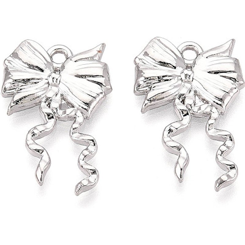 Rack Plating Alloy Bowknot Pendant, Cadmium, Nickel, Lead Free — Charms & Pendants