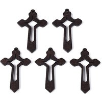 Religion Wood Cross Pendant in Coconut Brown