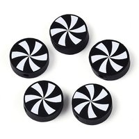 Spray Painted Schima Wood Beads, Flat Round, Black — Jewelry Beads