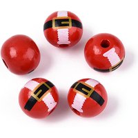 Christmas Spray Painted Schima Wood Beads, Round Red 19-20mm — Jewelry Beads