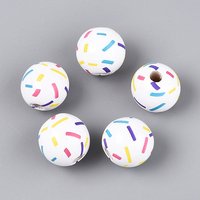 Perles rondes en bois Schima peintes à la bombe, colorées, 15-16mm — Perles à bijoux