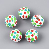 Spray Painted Schima Wood Beads, Round Lime Beads — Jewelry Beads