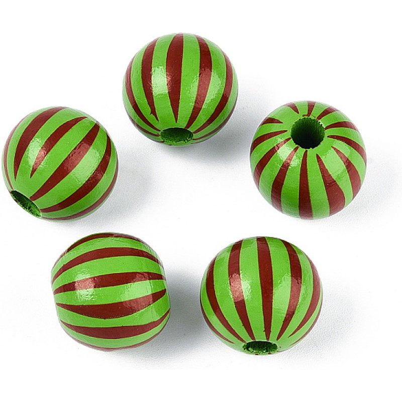 Perles en bois Schima de Noël avec motif de flocon de neige, vert gazon — Perles à bijoux