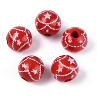 Schima Wood Beads with Snowflake Pattern, FireBrick, 15.5-16mm — Jewelry Beads