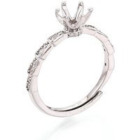 Rhodium Plated 925 Sterling Silver Micro Pave Engagement Ring Setting — Jewelry Findings