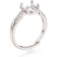 Rhodium Plated 925 Sterling Silver Micro Pave Engagement Ring Settings — Jewelry Findings