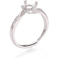 Rhodium Plated 925 Sterling Silver Micro Pave Engagement Ring Settings — Jewelry Findings