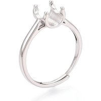 Monture de Bague Solitaire en Argent Sterling 925 Plaqué Rhodium — Accessoires pour bijoux