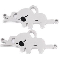 304 Stainless Steel Koala Connector Charms, 13x29mm — Jewelry Findings