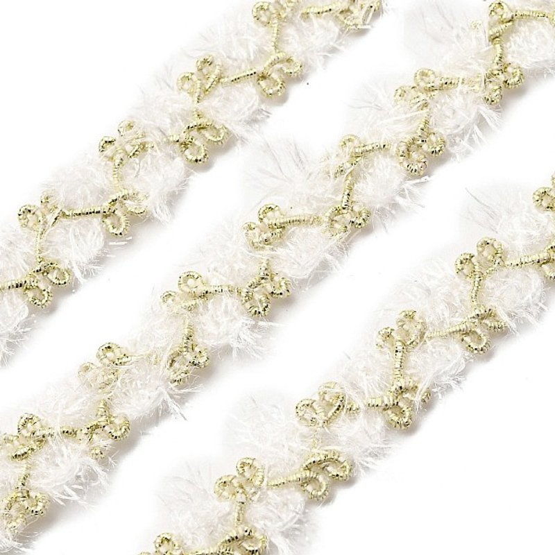 Bordure en Dentelle Polyester Filigrane, Décoration Textile — Chaînes, fils et cordons
