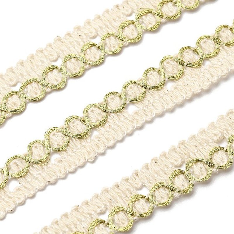 Polyester Lace Trim, Wavy Trimming for Home Decoration, Gold — Chains, Wire & Cord
