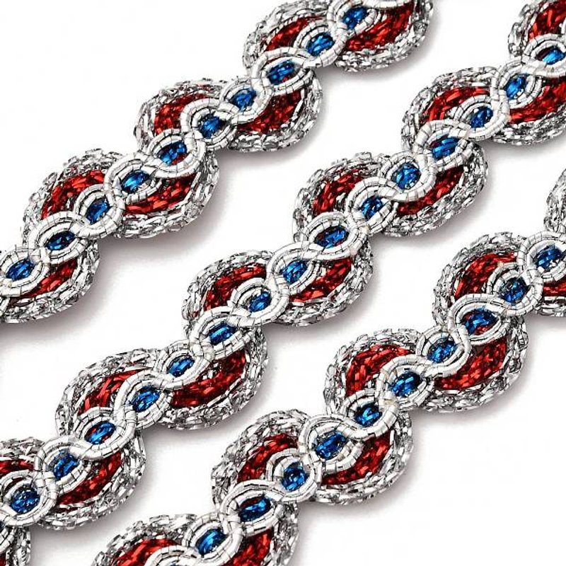 Filigree Polyester Lace Trim, Wavy Silver Trimming, 80-90 Yards — Chains, Wire & Cord