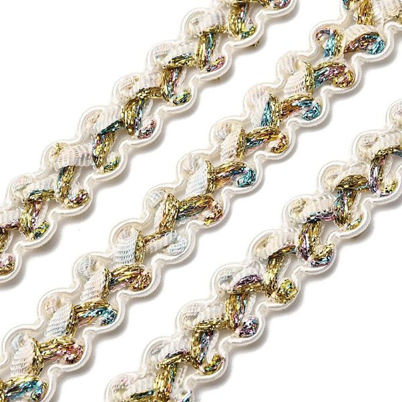 Filigree Polyester Lace Trim, Wavy Gold Trimming, 1/2 inch — Chains, Wire & Cord