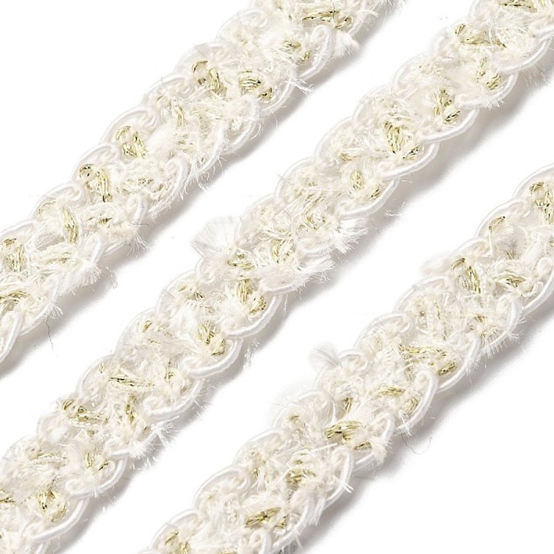 Filigree Polyester Lace Trim, Wavy Home Textile Decoration, White — Chains, Wire & Cord