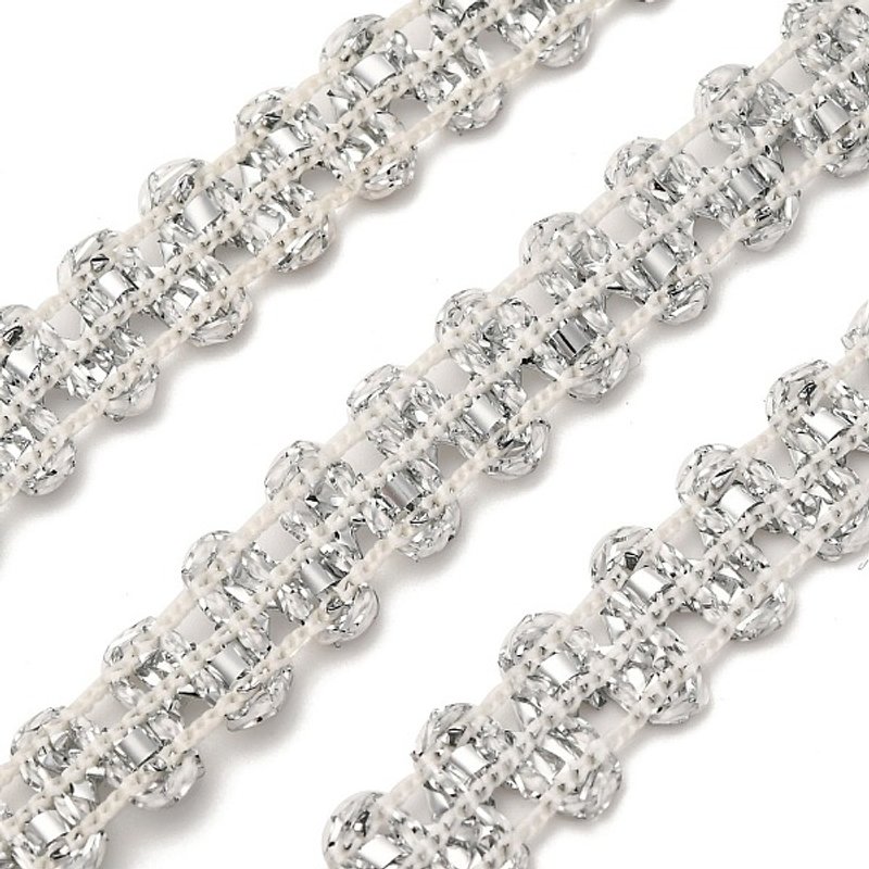 Filigree Polyester Lace Trim, Wavy Home Textile Decoration, Silver — Chains, Wire & Cord