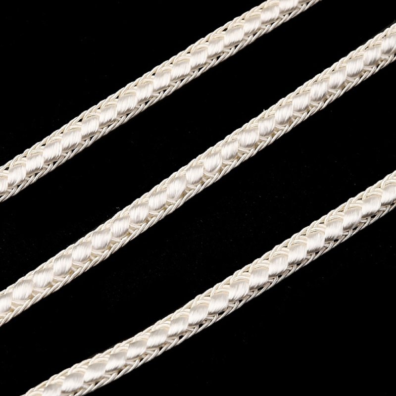 Braided Polyester Cord, Flat, White, 1/4 inch, 140-150 Yards/Roll — Chains, Wire & Cord
