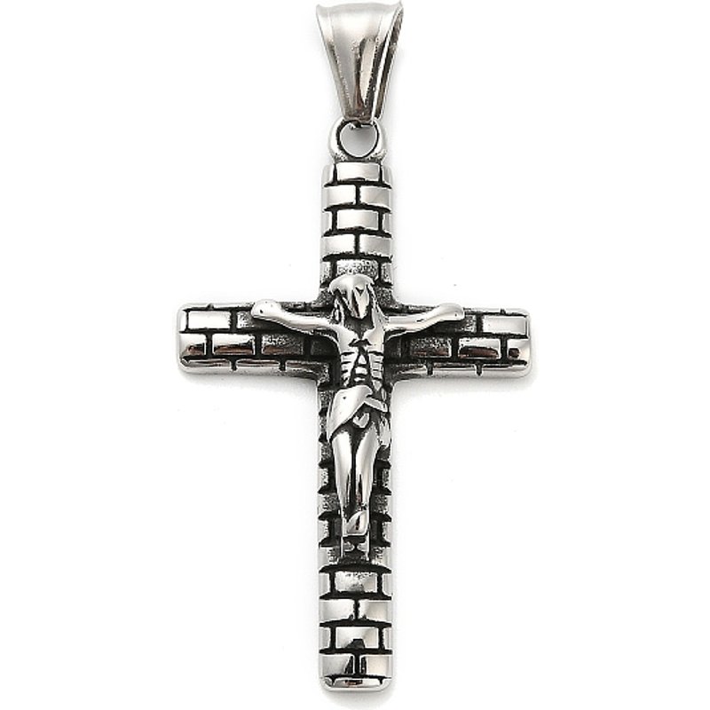 Pendentif en acier inoxydable 316 avec charme de Jésus — Breloques et pendentifs