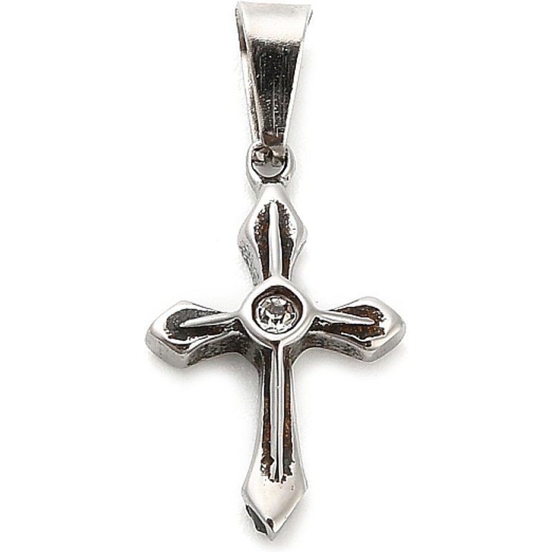 Pendentifs en Acier Inoxydable 316 avec Charms Croix et Strass — Breloques et pendentifs