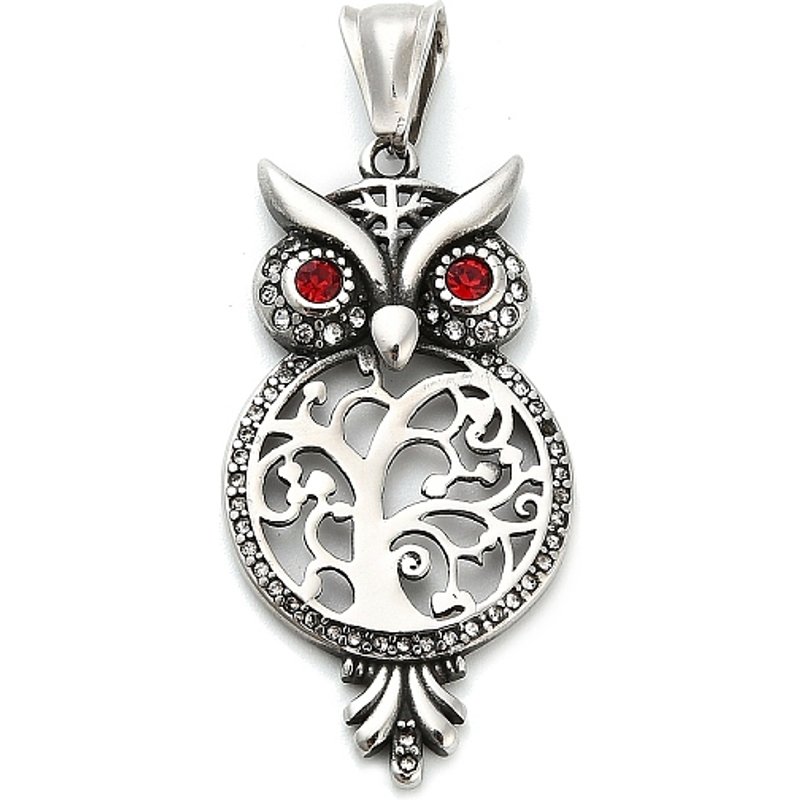 Pendentifs Hibou en Acier Inoxydable 316 avec Strass — Breloques et pendentifs