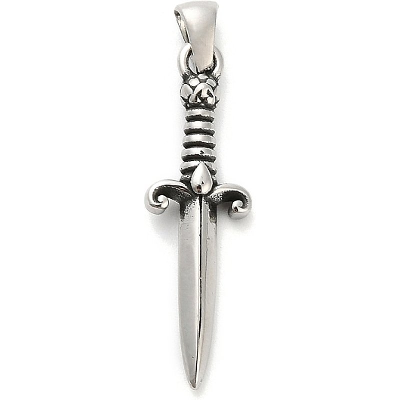 Pendentif Dague avec Charme Crâne en Acier Inoxydable 316 — Breloques et pendentifs