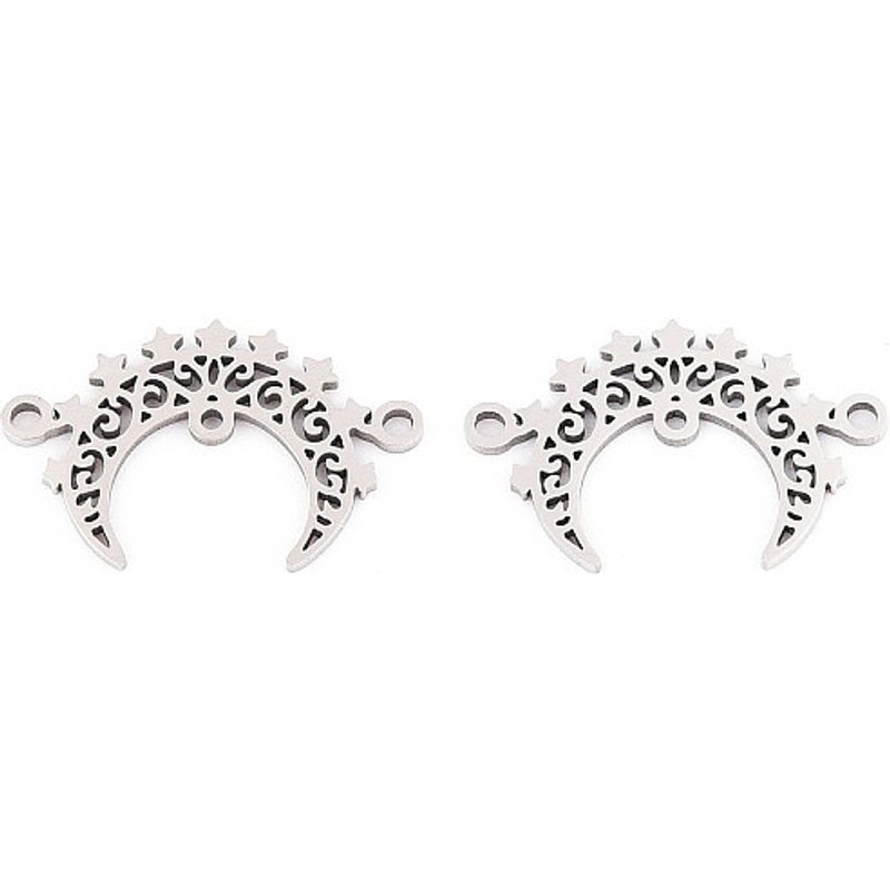 Liens de Chandelier en Acier Inoxydable Découpés au Laser en Forme de Lune — Accessoires pour bijoux