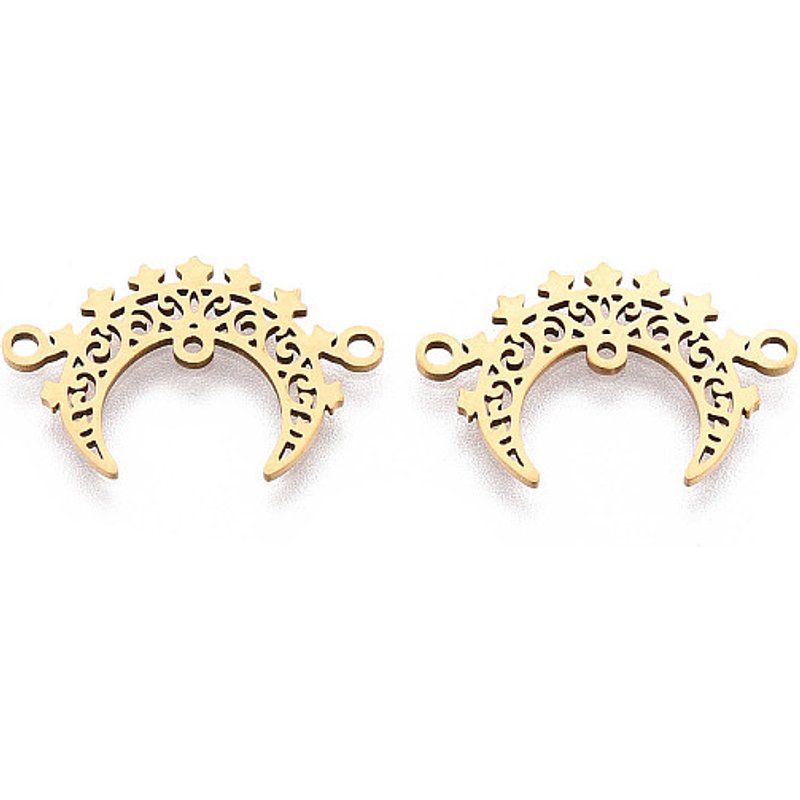 Liens de Lustre en Acier Inoxydable Découpé au Laser en Forme de Lune — Accessoires pour bijoux