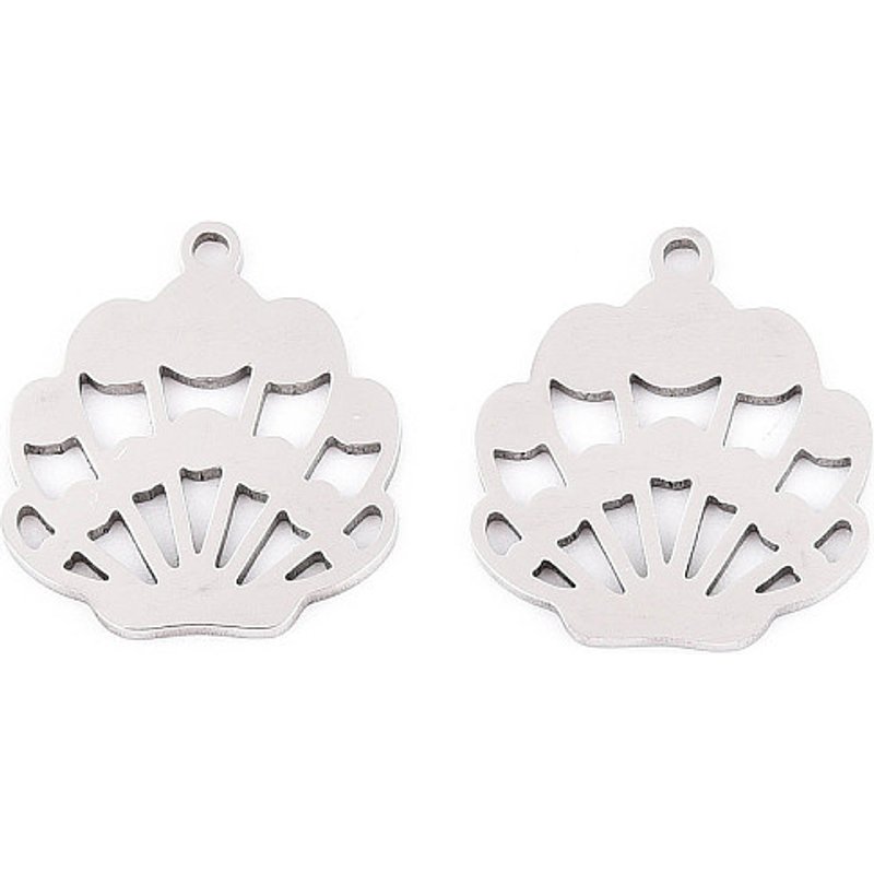 Pendentif Ventilateur en Acier Inoxydable 201, Découpe Laser, 17.5x15mm — Breloques et pendentifs