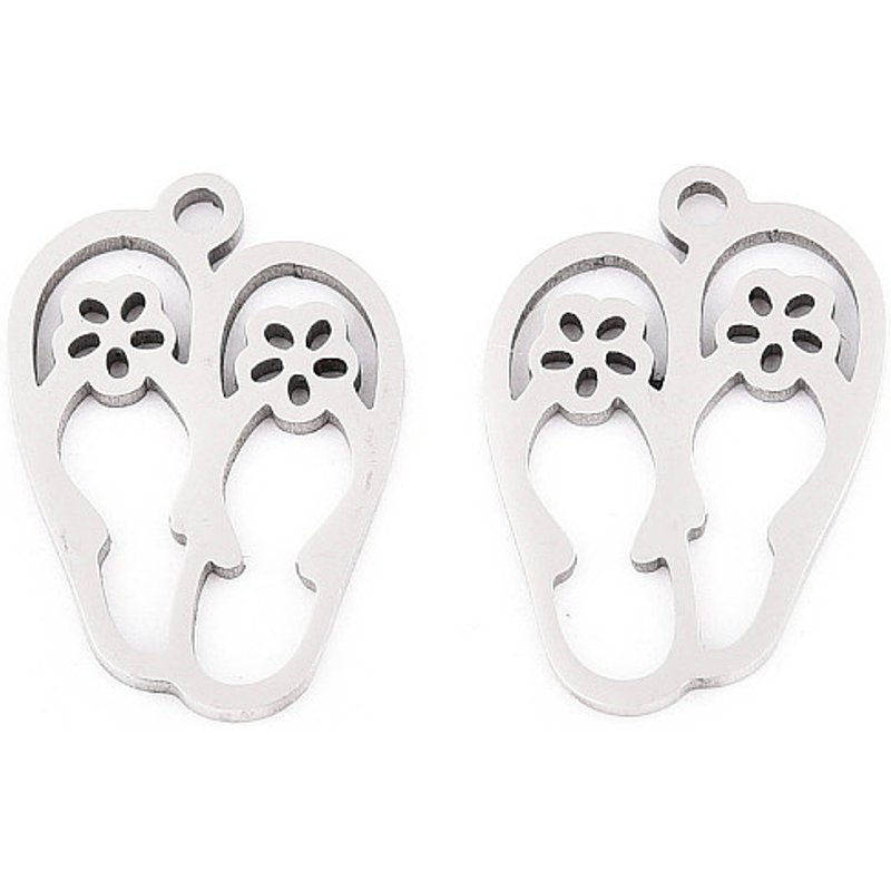 Pendentif Chausson en Acier Inoxydable 201, Découpe Laser, 17.5x12mm — Breloques et pendentifs