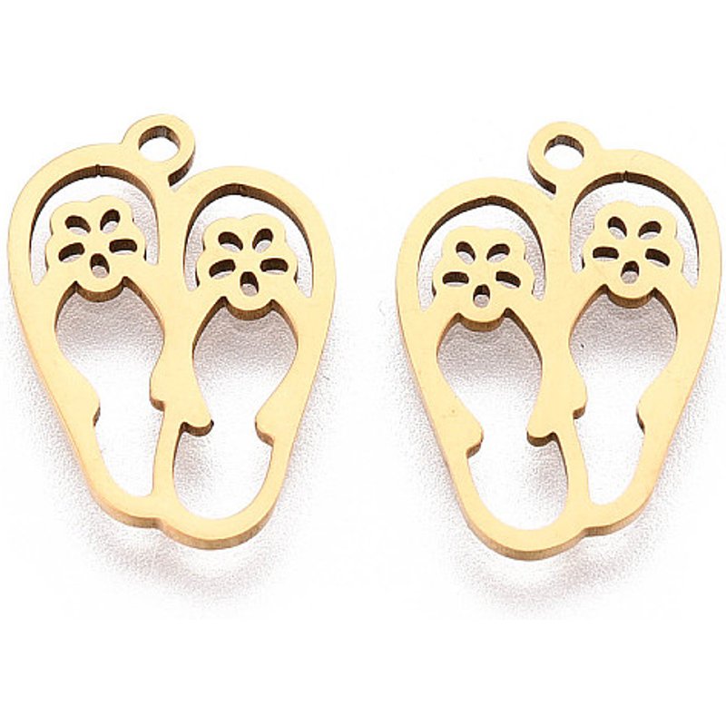 Pendentif Chausson en Acier Inoxydable 201 avec Plaquage en Or 18K — Breloques et pendentifs