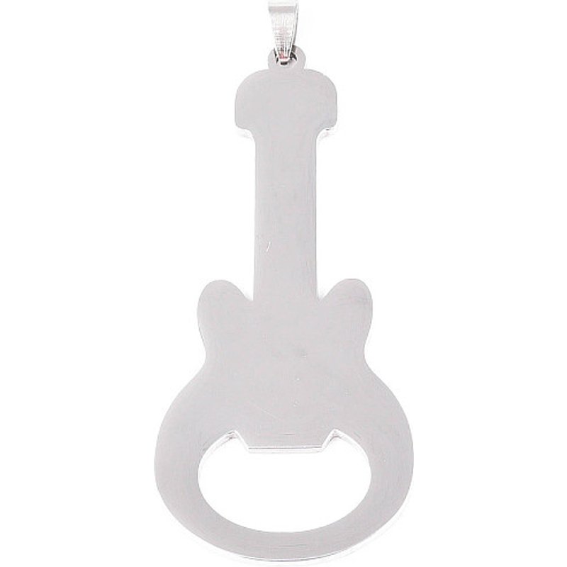 Pendentif en Acier Inoxydable 201, Guitare, Découpe Laser, 82x37mm — Breloques et pendentifs