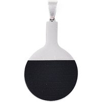 201 Stainless Steel Ping Pong Racket Pendant, Laser Cut, Black