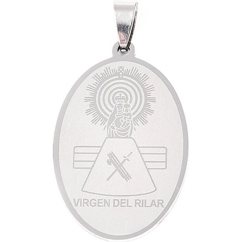 201 Stainless Steel Oval Pendant with Virgin Mary — Charms & Pendants