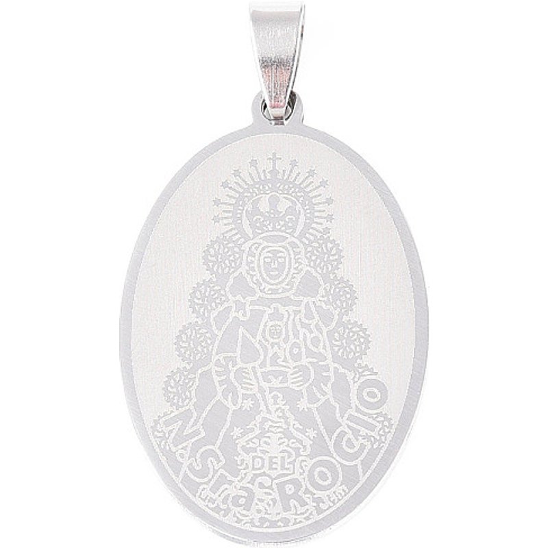 Pendentif ovale en acier inoxydable 201 avec la Vierge Marie — Breloques et pendentifs