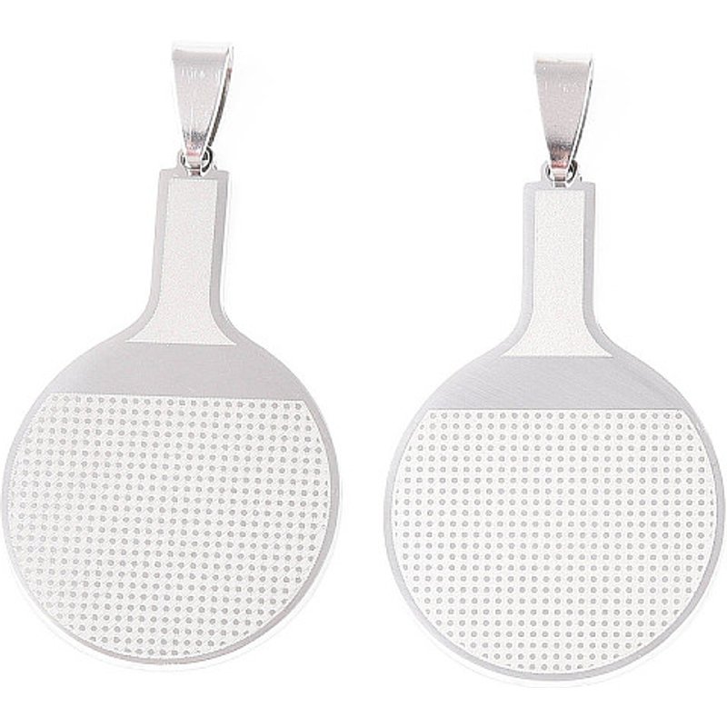 Pendentif en acier inoxydable 201 - Raquette de tennis de table — Breloques et pendentifs