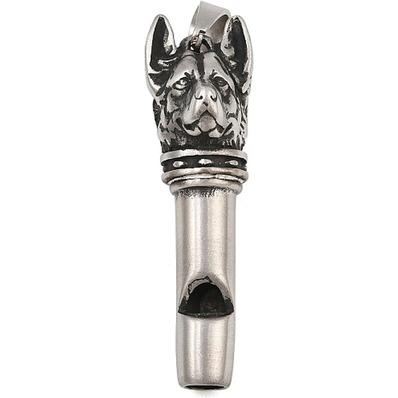 316 Surgical Stainless Steel Dog Whistle Pendant, Antique Silver — Charms & Pendants