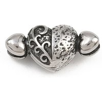 Attaches magnétiques en acier inoxydable 316, cœur, argent antique — Accessoires pour bijoux