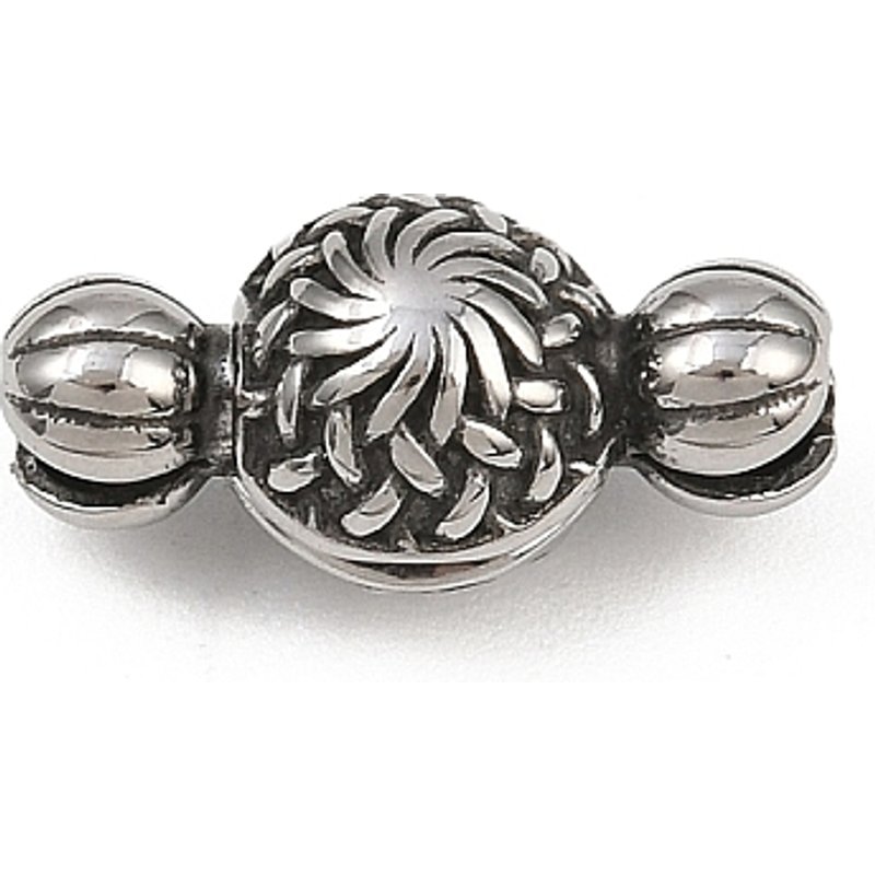 Fermoirs magnétiques ronds en acier inoxydable 316, argent antique — Accessoires pour bijoux