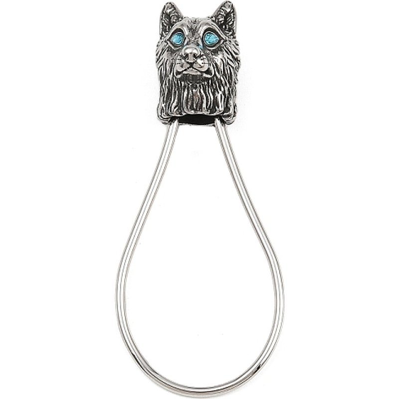Porte-clés en Acier Inoxydable 316 avec Rhinestones - Chien — Accessoires pour bijoux