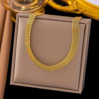Collier en chaîne maillée en acier inoxydable 8MM pour femmes, doré
