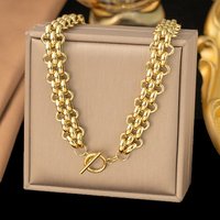 Collier en chaîne panthère en acier inoxydable 304 pour femmes, doré, 16,54 pouces