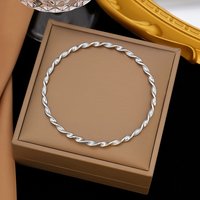 Bracelets torsadés en acier inoxydable 304 pour femmes, diamètre intérieur de 2-5/8 po