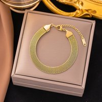 Bracelet en Chaîne en Acier Inoxydable 304 pour Femmes, Doré