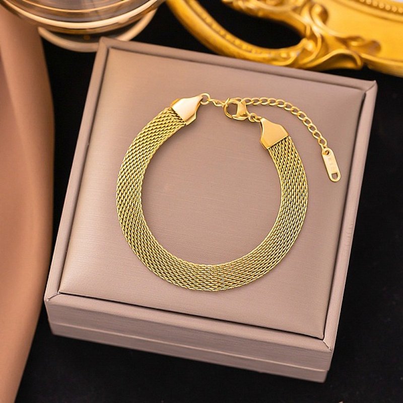 Bracelet en Chaîne en Acier Inoxydable 304 pour Femmes, Doré — Bracelet Femme