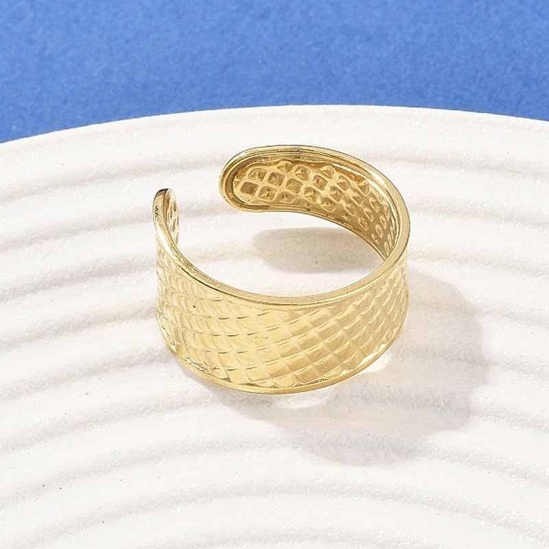 Bagues à Manchette en Acier Inoxydable 304 avec Plaquage en Or 18K, 11mm — Bijoux fantaisie
