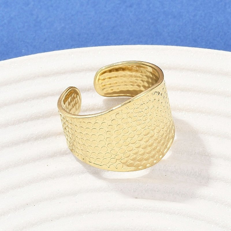 Bagues à Manchette en Acier Inoxydable 304 avec Plaquage en Or 18K, 16mm — Bijoux fantaisie