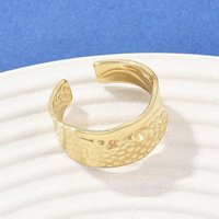 304 Stainless Steel Cuff Rings with 18K Gold Plating