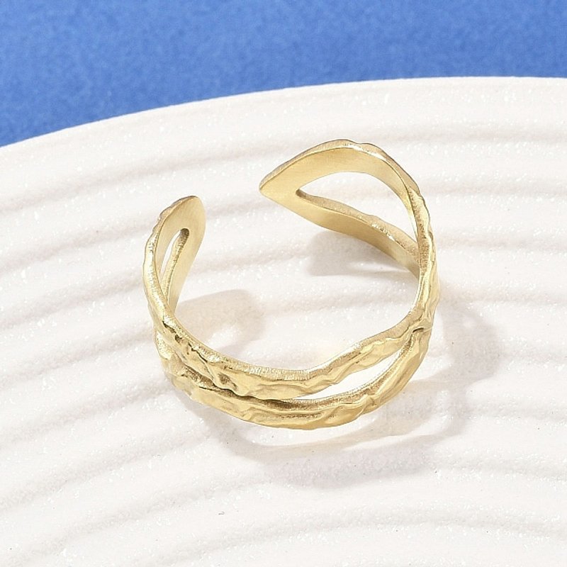 Bagues à Manchette en Acier Inoxydable 304, Plaqué Or 18K, 4-10.2mm — Bijoux fantaisie